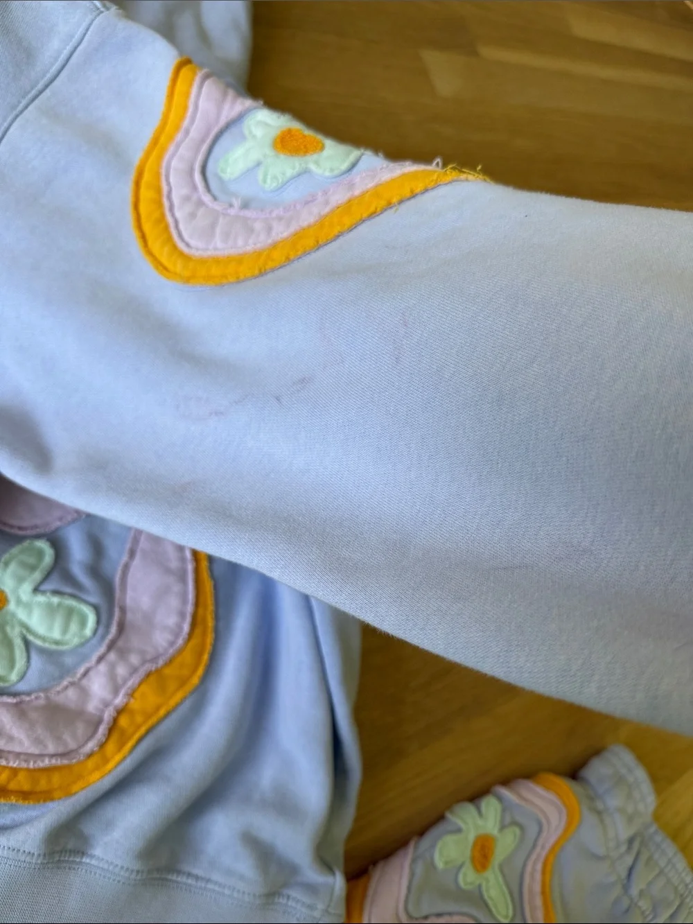 Nike Light Lavender Hoodie & Shorts Set with Pastel Floral Appliqués